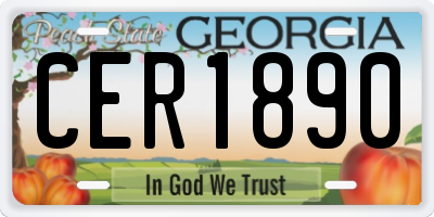 GA license plate CER1890
