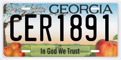GA license plate CER1891