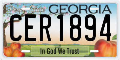 GA license plate CER1894