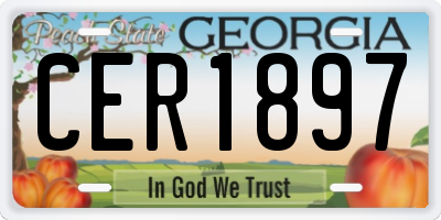 GA license plate CER1897