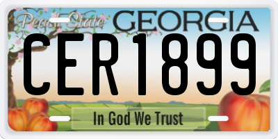 GA license plate CER1899