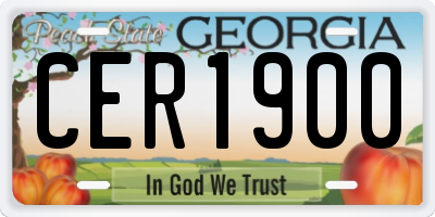 GA license plate CER1900