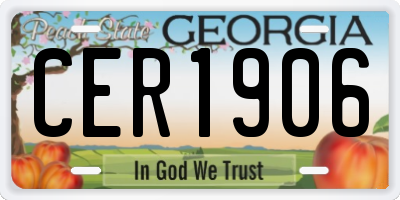 GA license plate CER1906