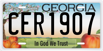 GA license plate CER1907