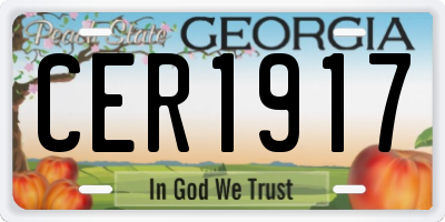 GA license plate CER1917