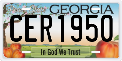 GA license plate CER1950