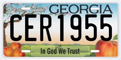GA license plate CER1955