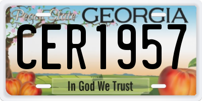 GA license plate CER1957