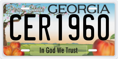 GA license plate CER1960
