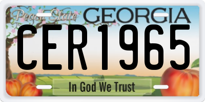 GA license plate CER1965