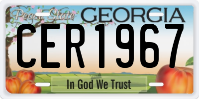 GA license plate CER1967