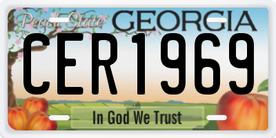 GA license plate CER1969