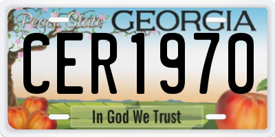 GA license plate CER1970