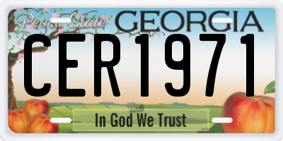 GA license plate CER1971