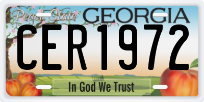 GA license plate CER1972