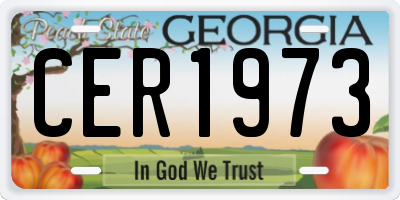 GA license plate CER1973