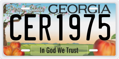 GA license plate CER1975