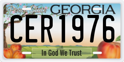 GA license plate CER1976