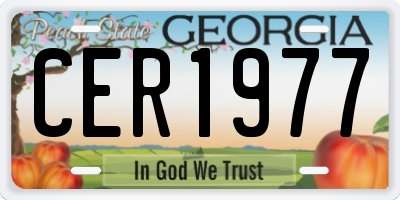 GA license plate CER1977