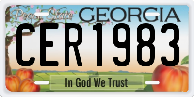 GA license plate CER1983