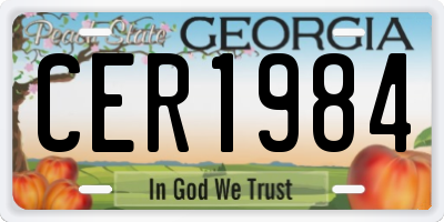 GA license plate CER1984