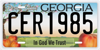 GA license plate CER1985