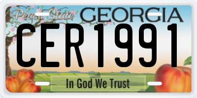 GA license plate CER1991
