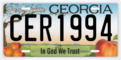 GA license plate CER1994