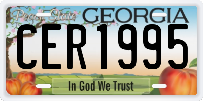 GA license plate CER1995