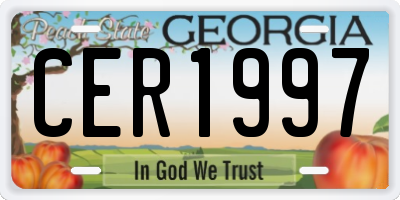 GA license plate CER1997