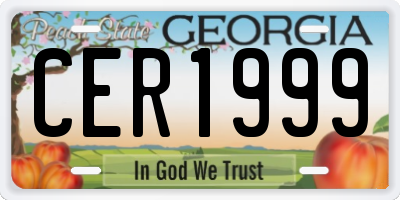GA license plate CER1999