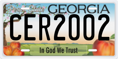 GA license plate CER2002