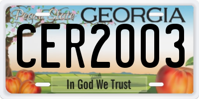 GA license plate CER2003