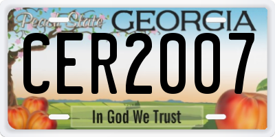 GA license plate CER2007