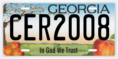 GA license plate CER2008