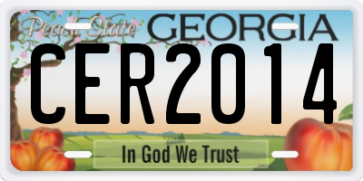GA license plate CER2014
