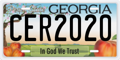 GA license plate CER2020