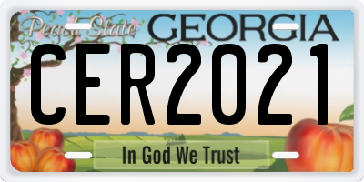 GA license plate CER2021