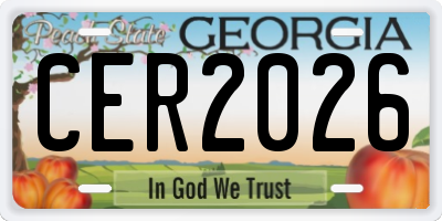 GA license plate CER2026