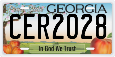GA license plate CER2028