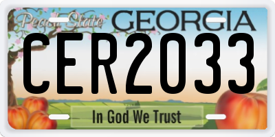 GA license plate CER2033