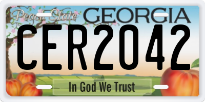 GA license plate CER2042