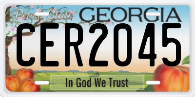GA license plate CER2045