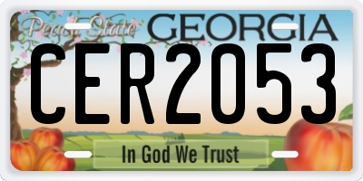 GA license plate CER2053