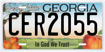 GA license plate CER2055