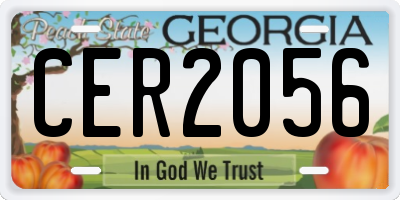 GA license plate CER2056