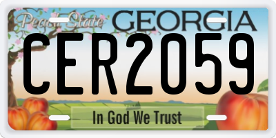 GA license plate CER2059