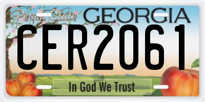 GA license plate CER2061