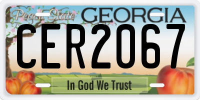 GA license plate CER2067