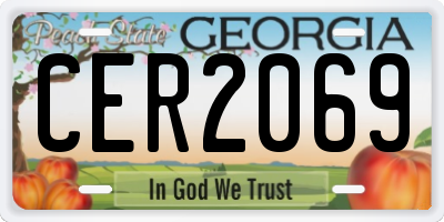 GA license plate CER2069